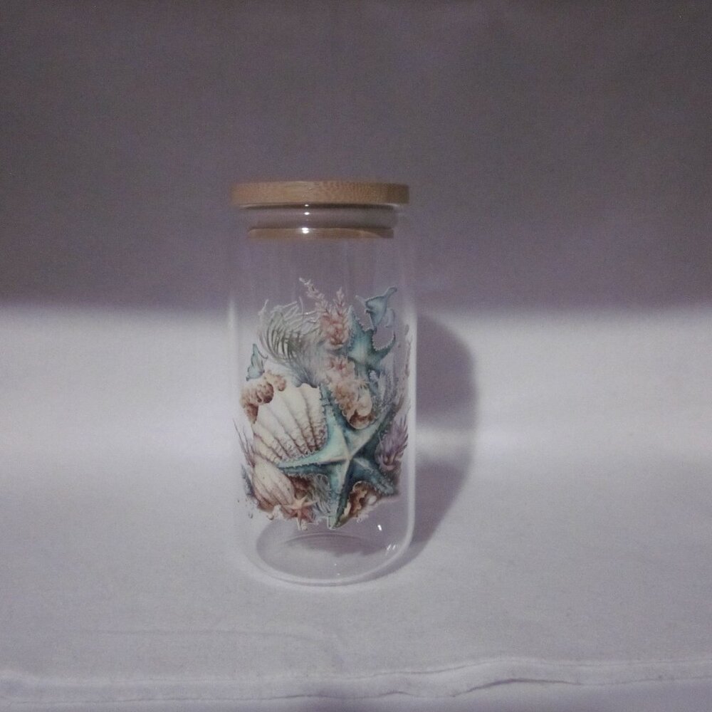 Nautical Glass Can Cup.